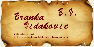 Branka Vidaković vizit kartica